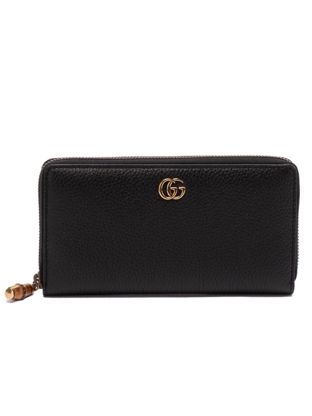 GUCCI Marmont GG logo bamboo zipped around wallet